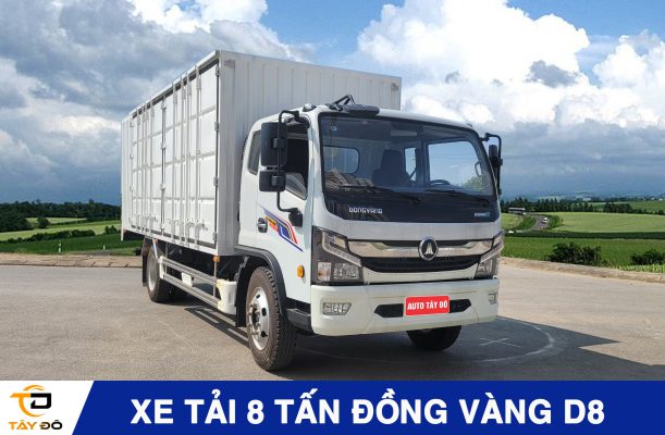 xe tải 8 tấn D8 Đồng Vàng thùng kín màu trắng