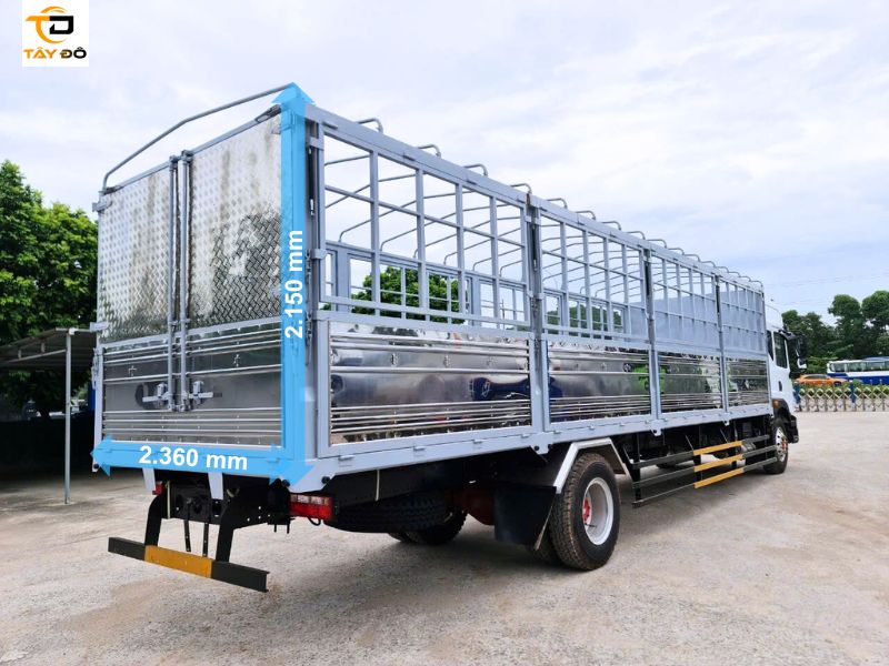 kích thước thùng xe 8 tấn dongfeng d12 thùng mui bạt